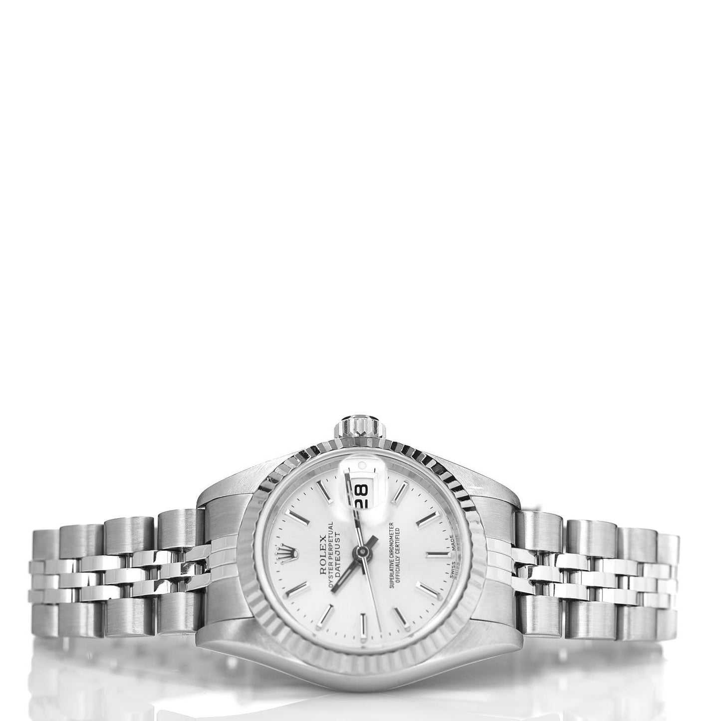 Stainless Steel 18K White Gold 26mm Oyster Perpetual Datejust Watch Silver 79174