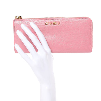 Miu Miu Goatskin Madras Zip Around Wallet Rosa 2 of 9