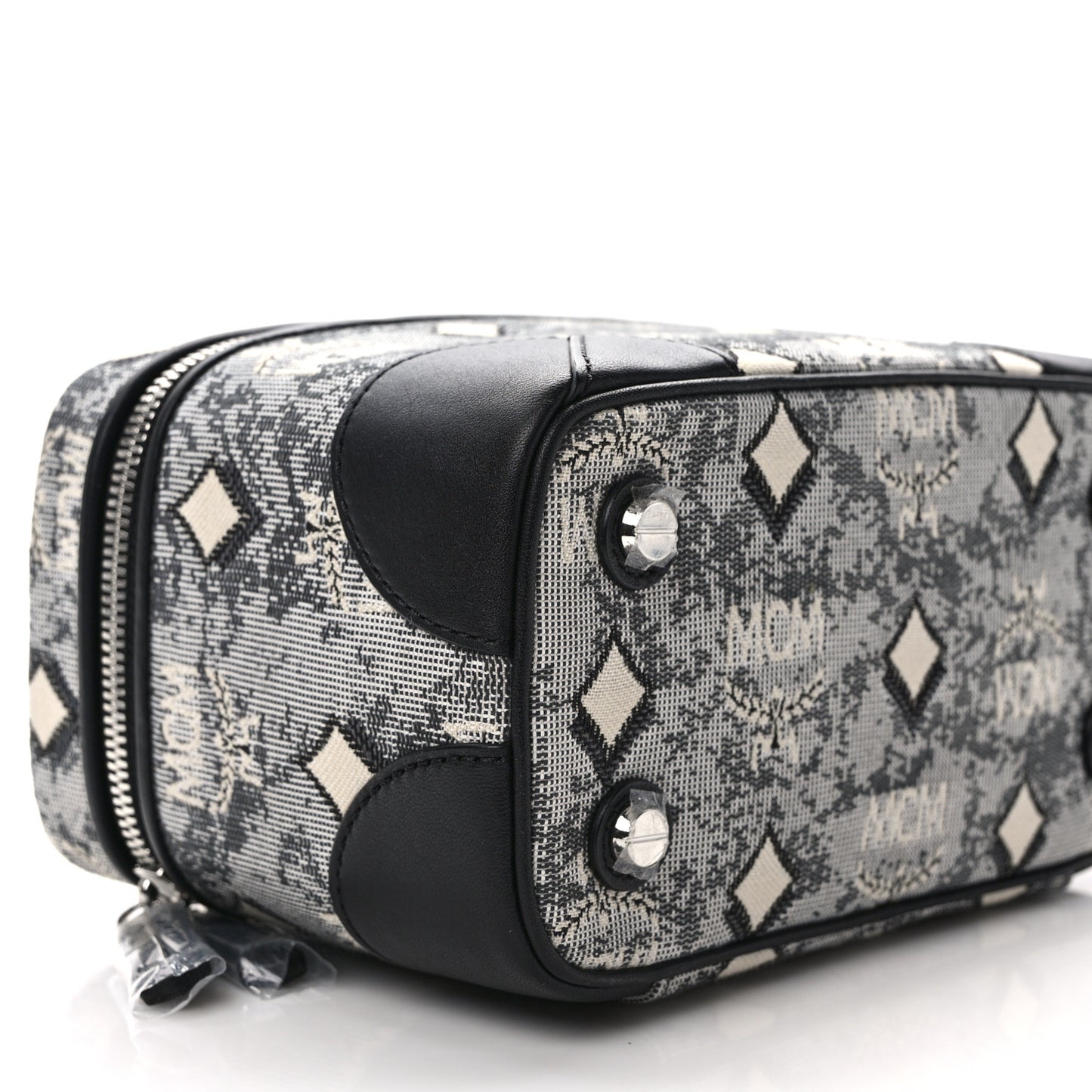 Vintage Jacquard Monogram Rockstar Small Vanity Crossbody Bag Grey