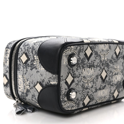 MCM Vintage Jacquard Monogram Rockstar Small Vanity Crossbody Bag Grey 6 of 9