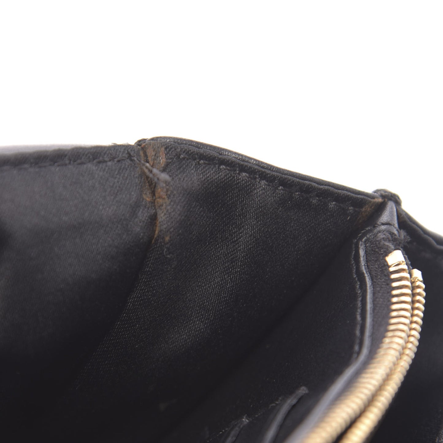 Calfskin Rockstud Wallet on Chain Black