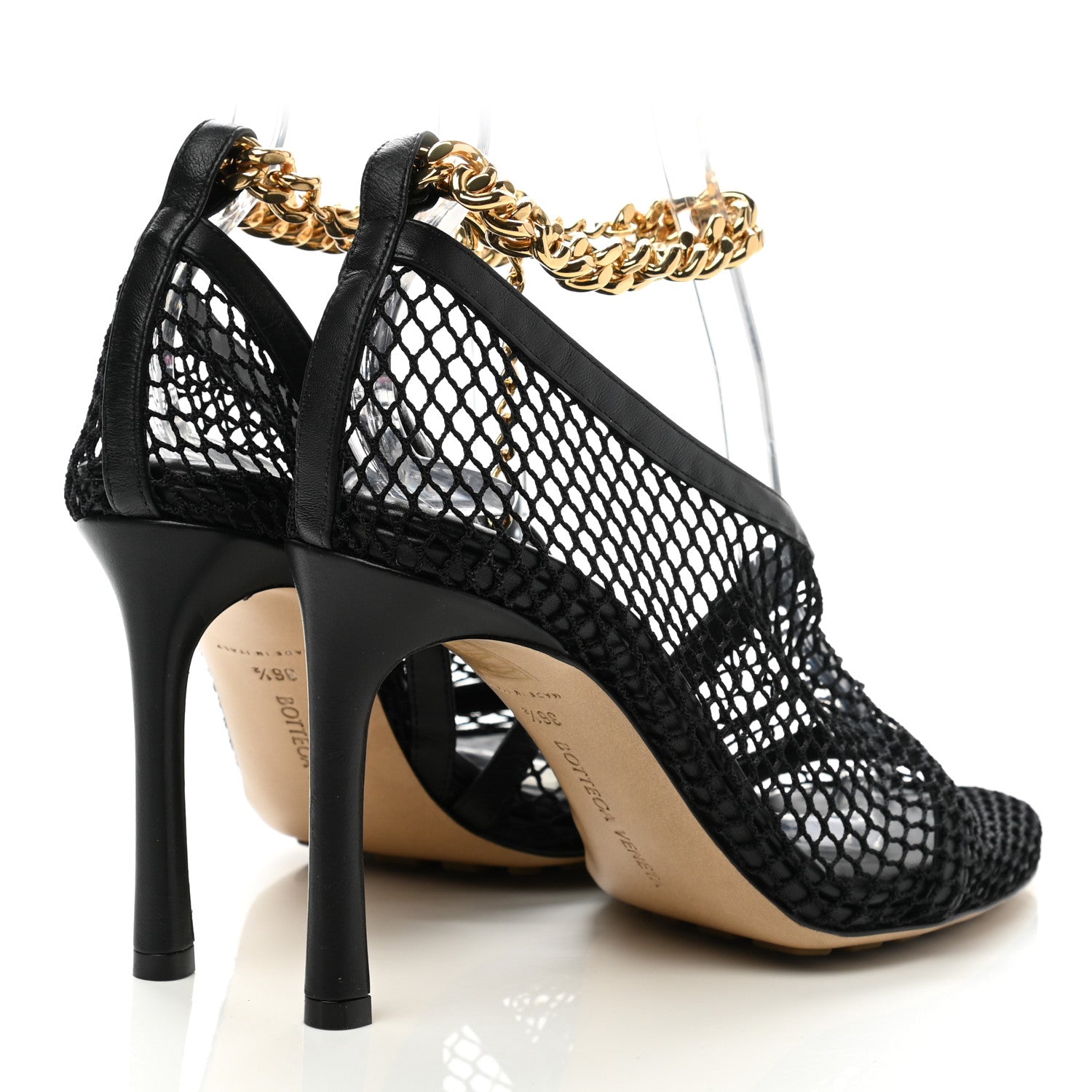 Bottega Veneta Mesh Nappa Chunky Chain Sandals 36.5 Black 4 of 7