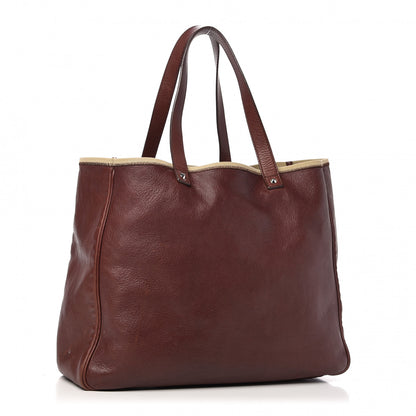 Saint Laurent Calfskin Charms Tote Bag Brown 3 of 9