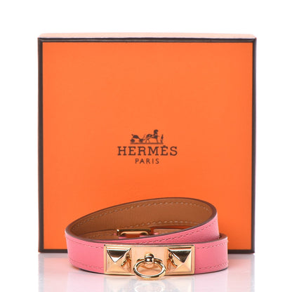 Hermes Swift Rivale Double Tour Bracelet M Rose Azalee 7 of 7