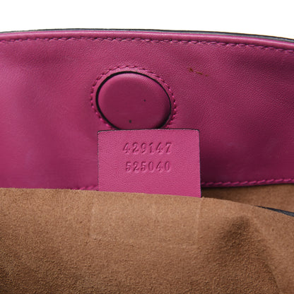Gucci GG Supreme Monogram Linea A Foldover Tote Beige Hibiscus Red New Rosette 7 of 16