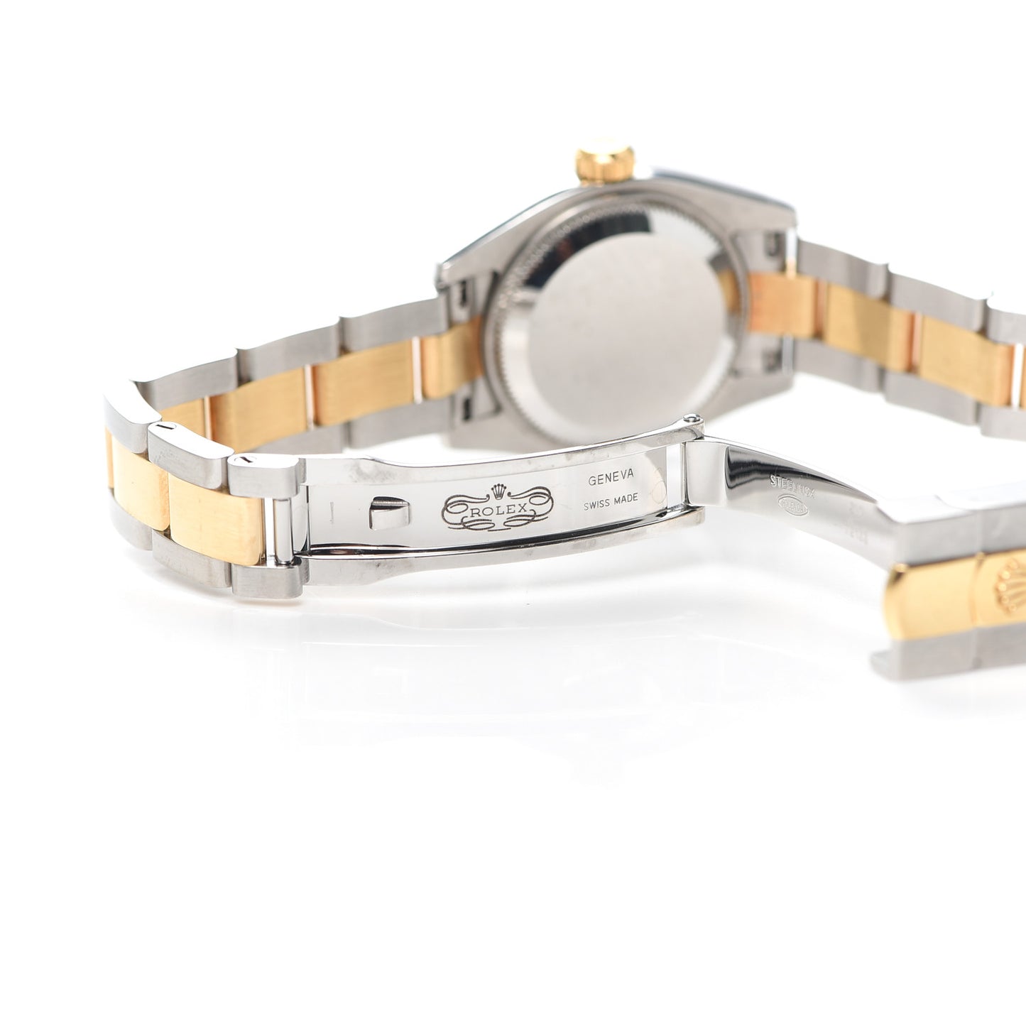 Stainless Steel 18K Yellow Gold Diamond 26mm Oyster Perpetual Datejust Watch Black 179173