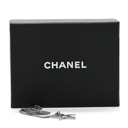 Chanel Crystal Star CC Pendant Necklace Silver 6 of 6