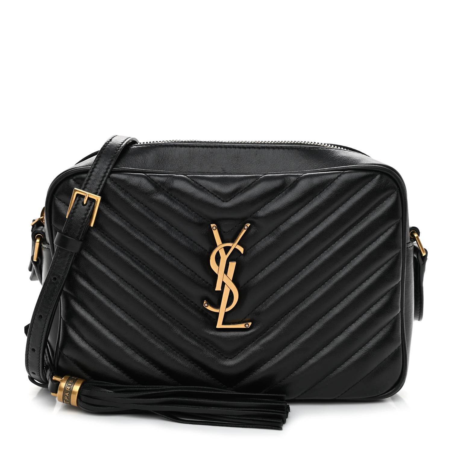 Saint Laurent Calfskin Matelasse Monogram Lou Camera Bag Black 1 of 9