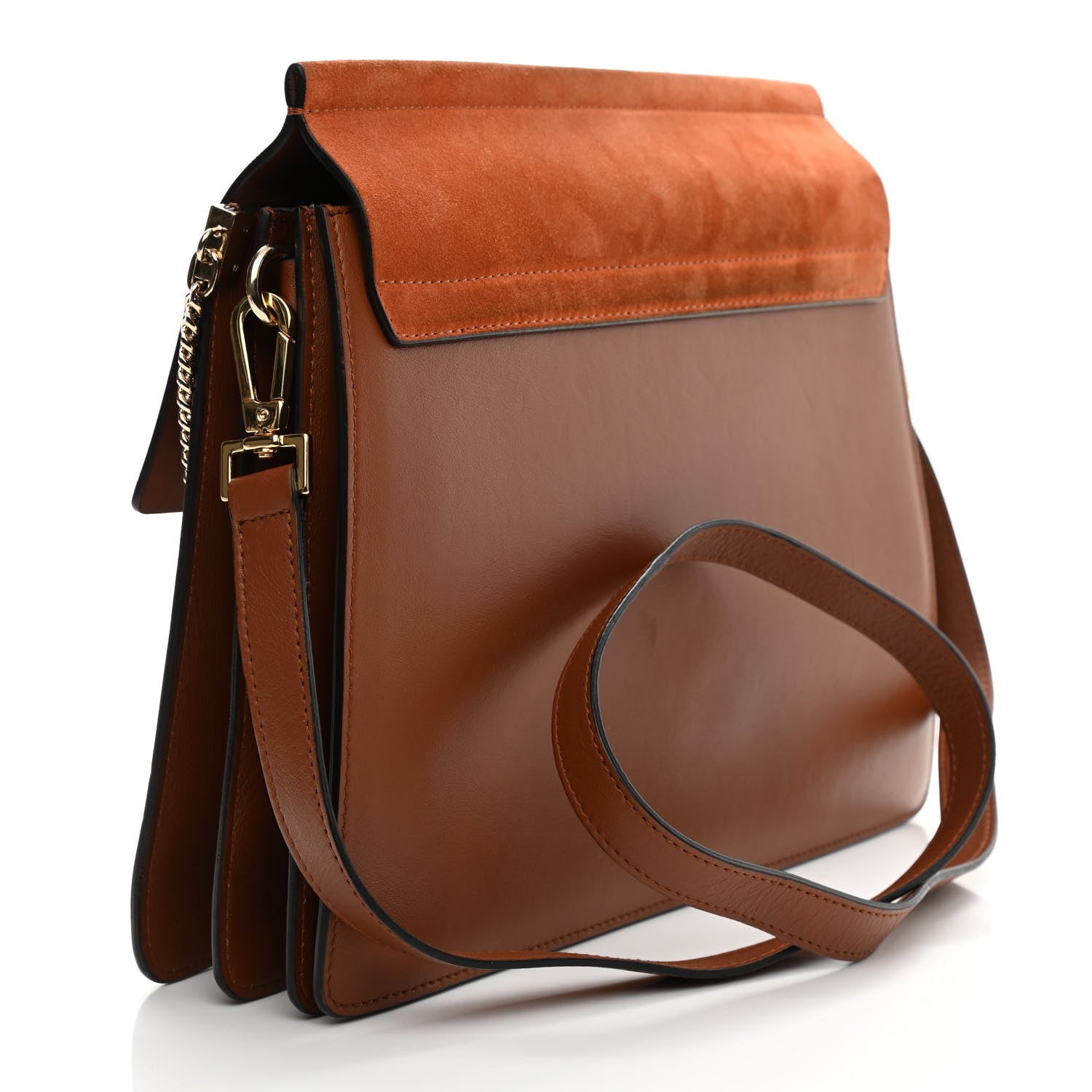 Chloe Suede Calfskin Medium Faye Shoulder Bag Tobacco 3 of 11