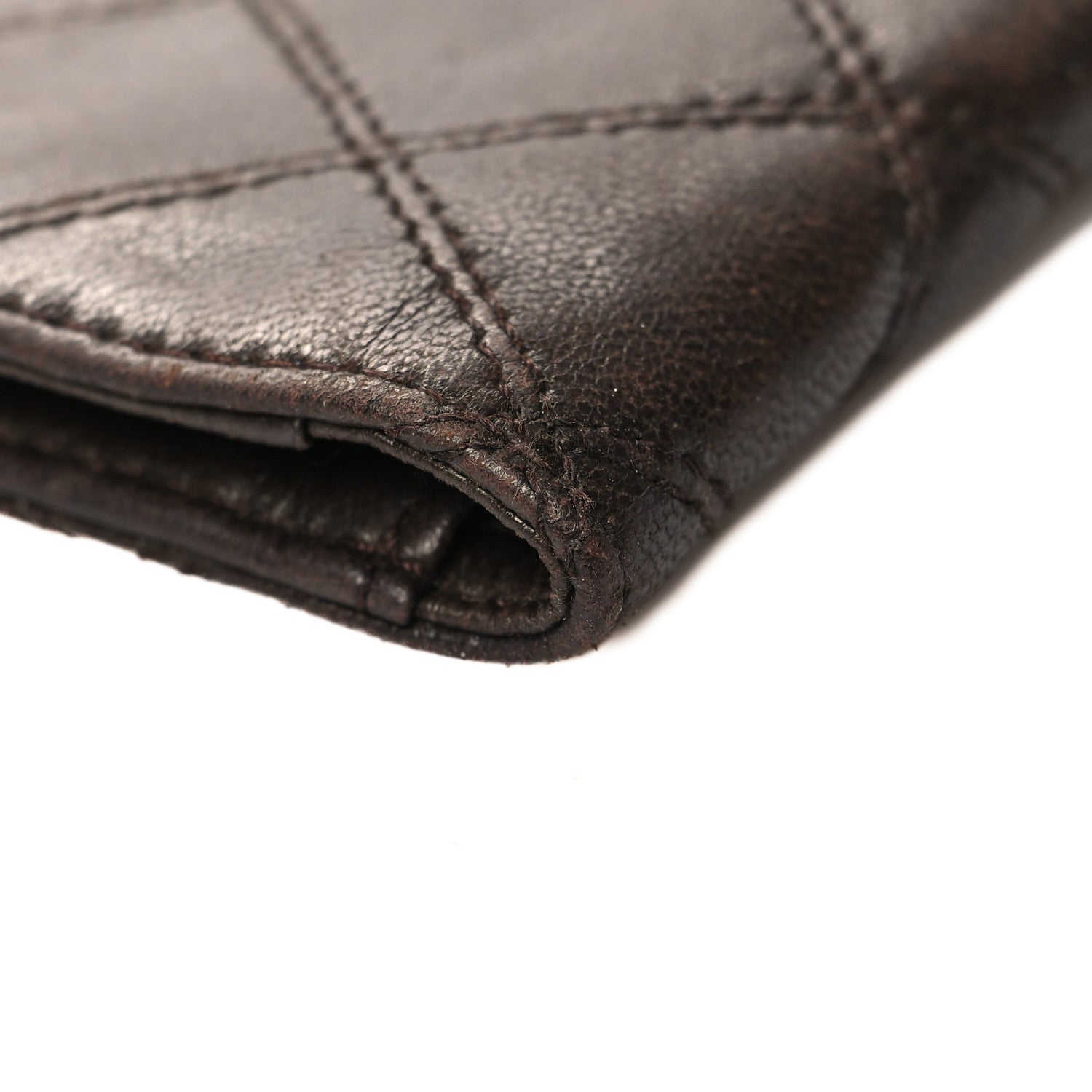 Chanel Lambskin Double Stitch Flap Card Holder Brown 12 of 12