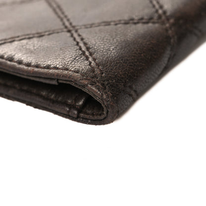 Chanel Lambskin Double Stitch Flap Card Holder Brown 12 of 12