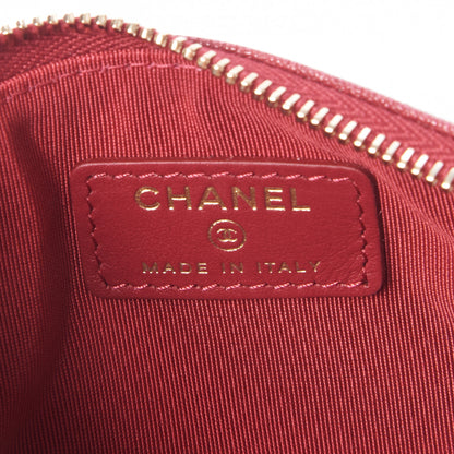 Chanel Caviar Quilted Zipped Boy Pouch Red 7 of 9