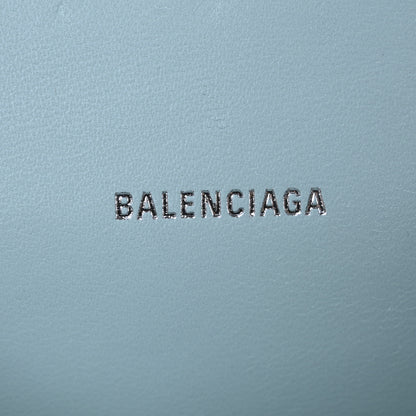 Balenciaga Shiny Calfskin Crocodile Embossed Hourglass Top Handle Bag XS Green Acqua 6 of 14