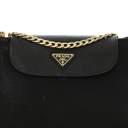Prada Tessuto Nylon Saffiano Crossbody Bag Black 8 of 11
