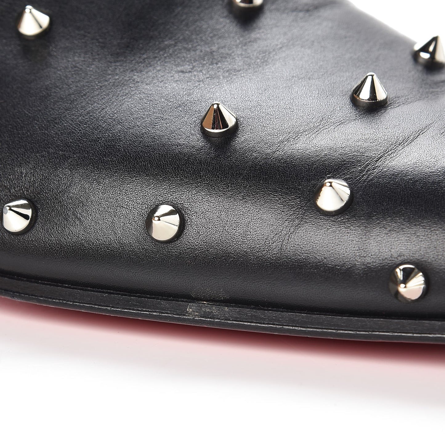 Calfskin Spikes Degra Flat Loafers 42 Black