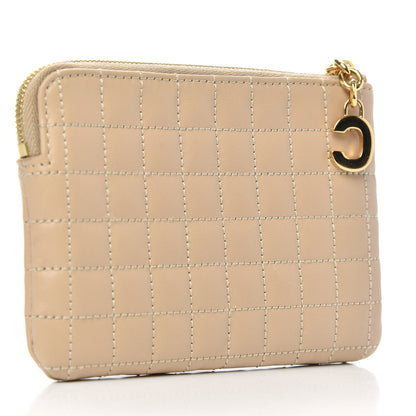 Celine Calfskin Quilted C Charm Coin Card Pouch Nude 3 of 6