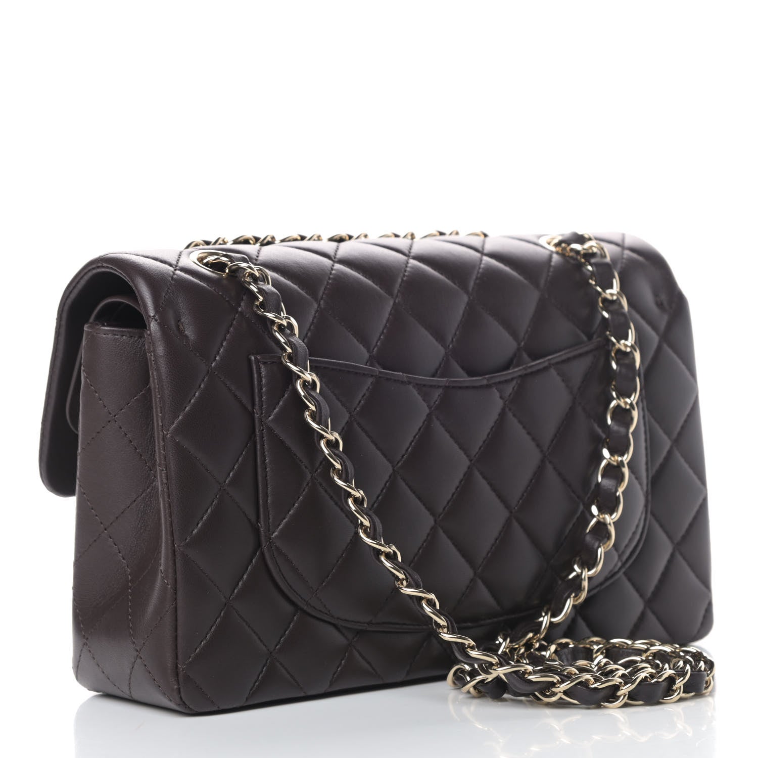 Chanel Lambskin Quilted Small Double Flap Dark Brown 2 of 8