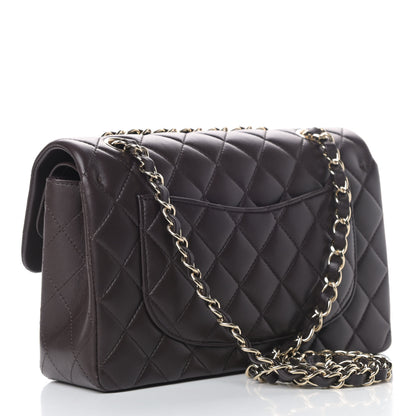 Chanel Lambskin Quilted Small Double Flap Dark Brown 2 of 8