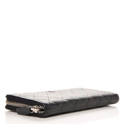 Chanel Caviar Quilted Large Gusset Zip Around Wallet Black 4 of 8