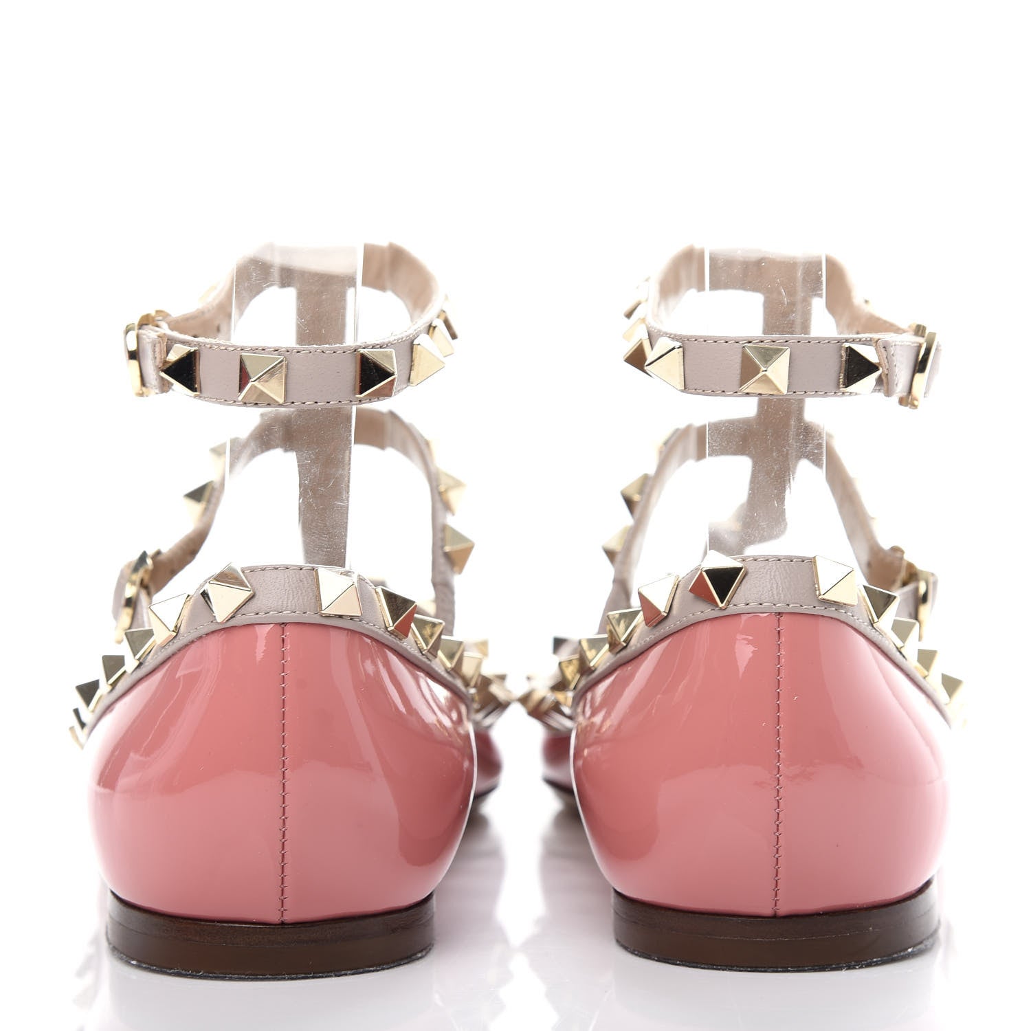 Valentino Garavani Patent Rockstud Cage Ballerina Flats 37 Ninphea Poudre 7 of 10