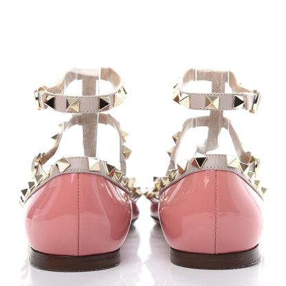 Valentino Garavani Patent Rockstud Cage Ballerina Flats 37 Ninphea Poudre 7 of 10