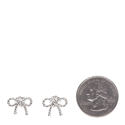 Tiffany Sterling Silver Textured Twist Bow Earrings 2 of 6
