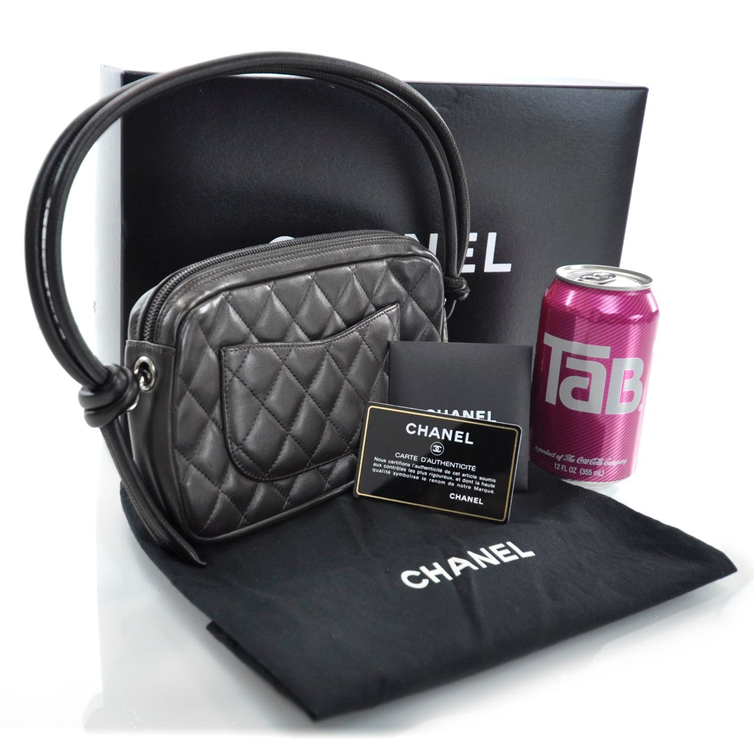 Chanel Calfskin Quilted Cambon Pochette Brown 3 of 11