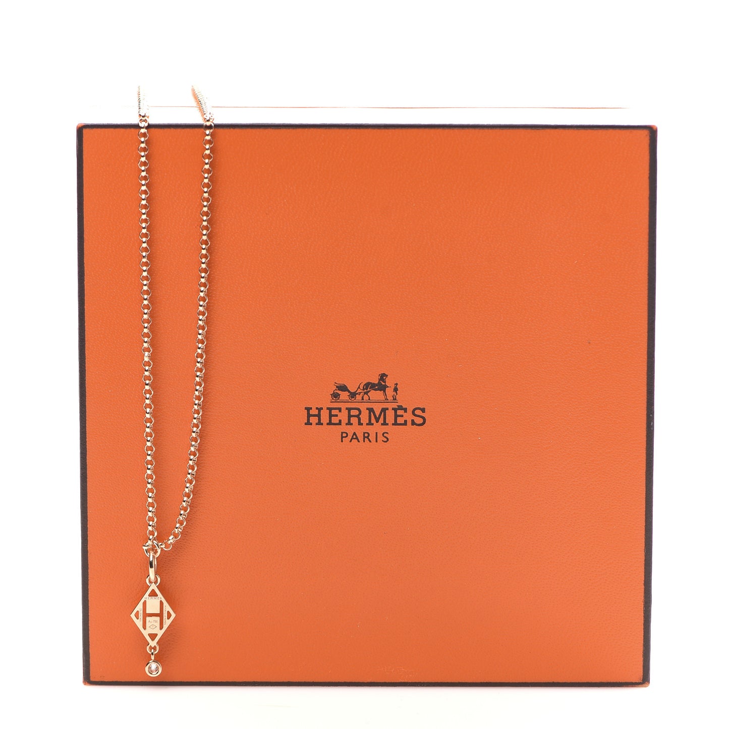 18K Rose Gold Diamond Gambade Pendant Necklace