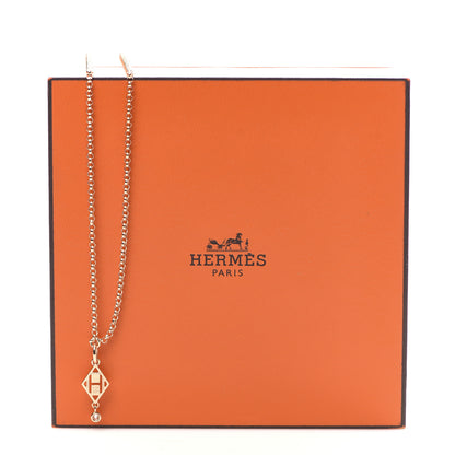 Hermes 18K Rose Gold Diamond Gambade Pendant Necklace 6 of 6