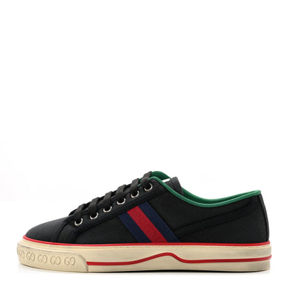 Gucci Canvas Web Womens 1977 Tennis Sneakers 37.5 Black 1 of 11