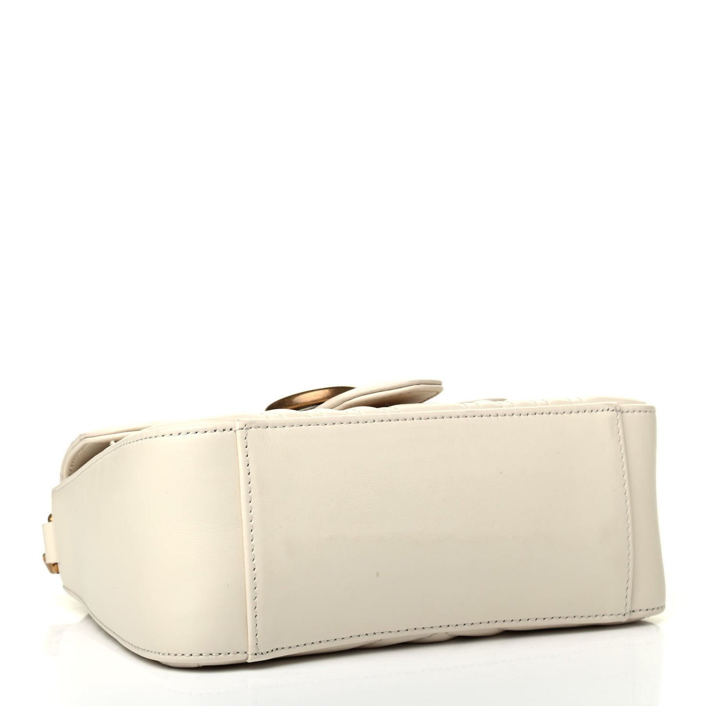 Calfskin Matelasse Mini GG Marmont Top Handle Shoulder Bag White