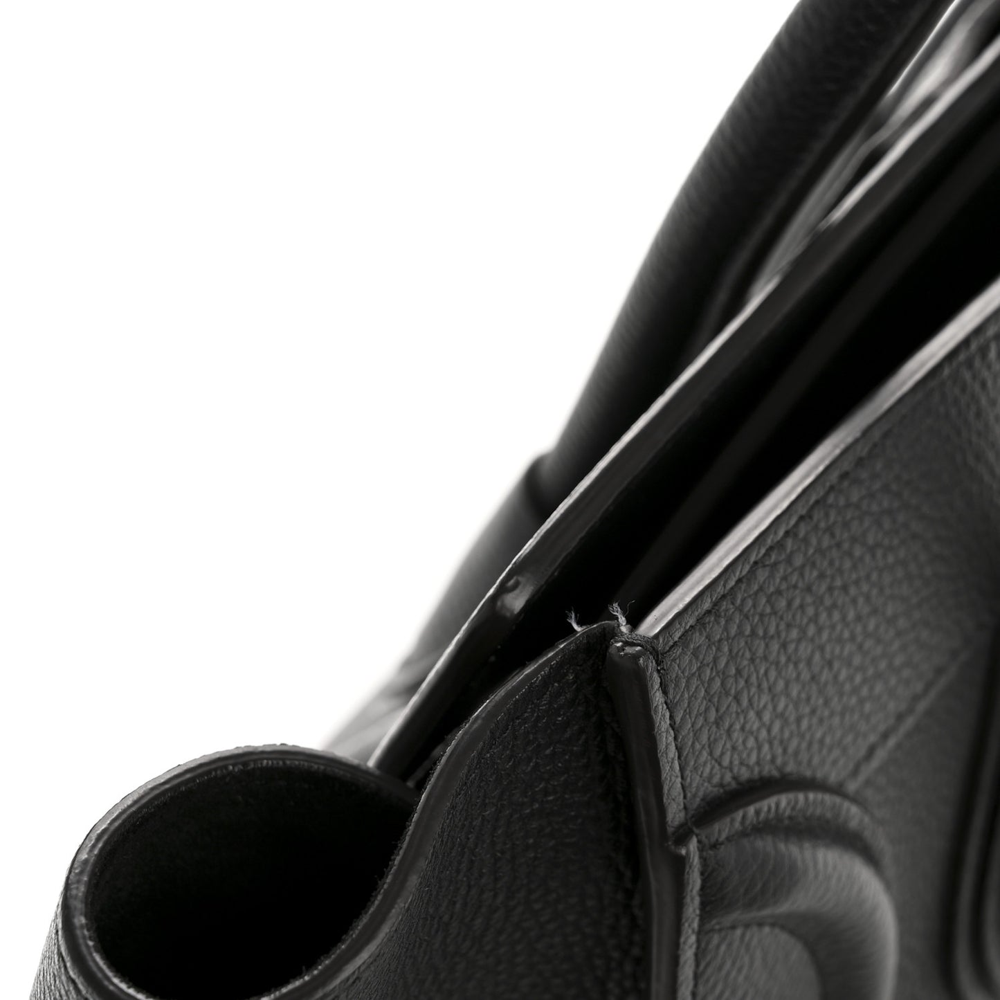 Drummed Calfskin Micro Luggage Black