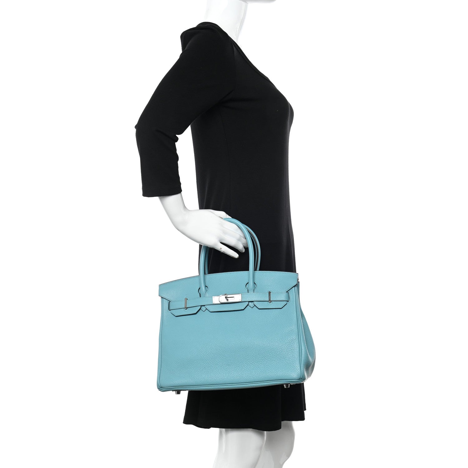 Hermes Taurillon Clemence Birkin 30 Bleu Saint Cyr 2 of 14