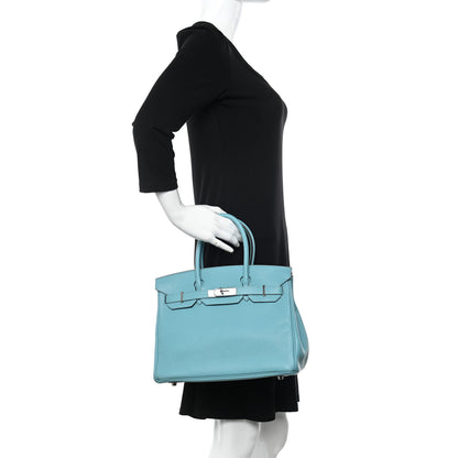 Hermes Taurillon Clemence Birkin 30 Bleu Saint Cyr 2 of 14