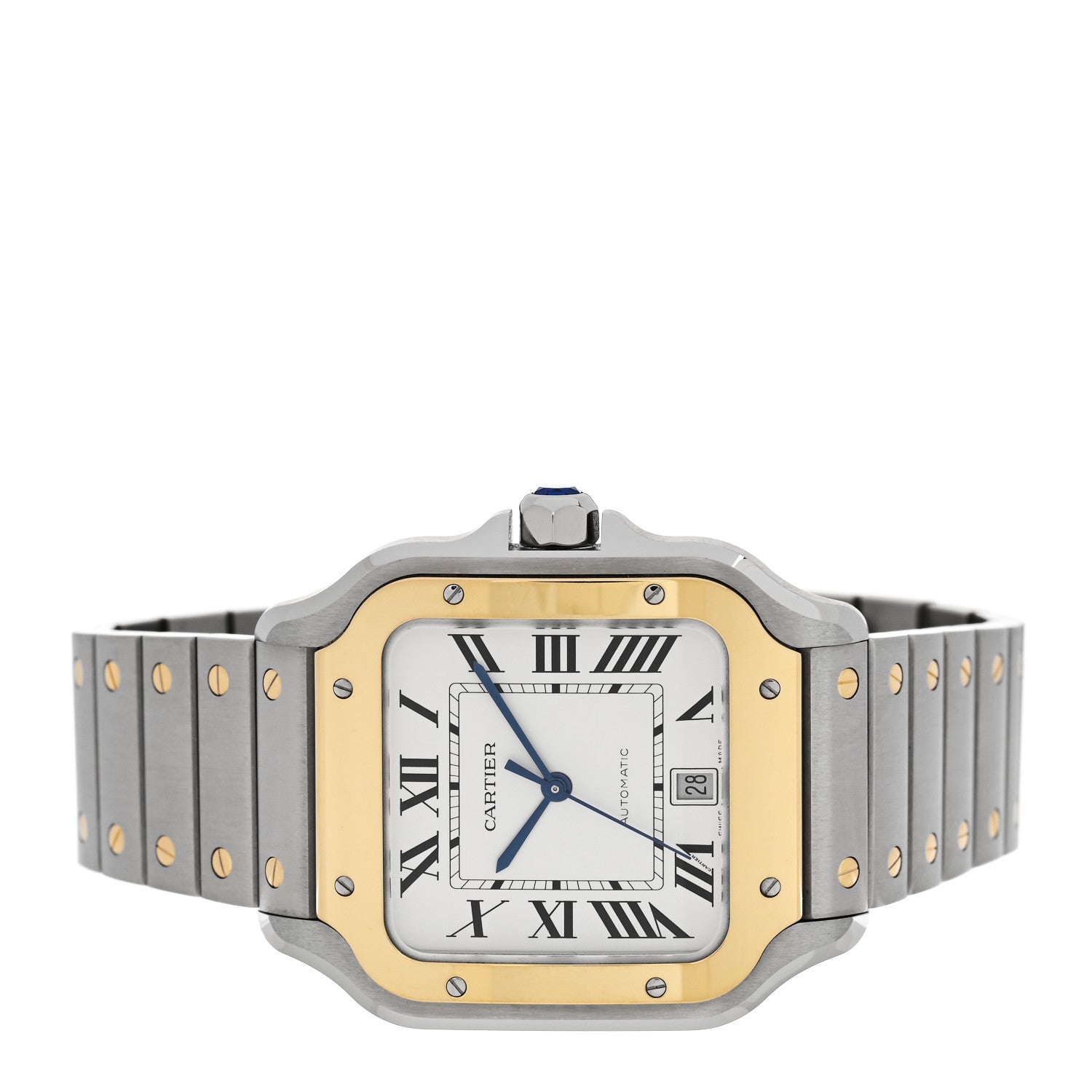 Cartier Stainless Steel 18K Yellow Gold 39.8mm Santos De Cartier Automatic Watch 2 of 5