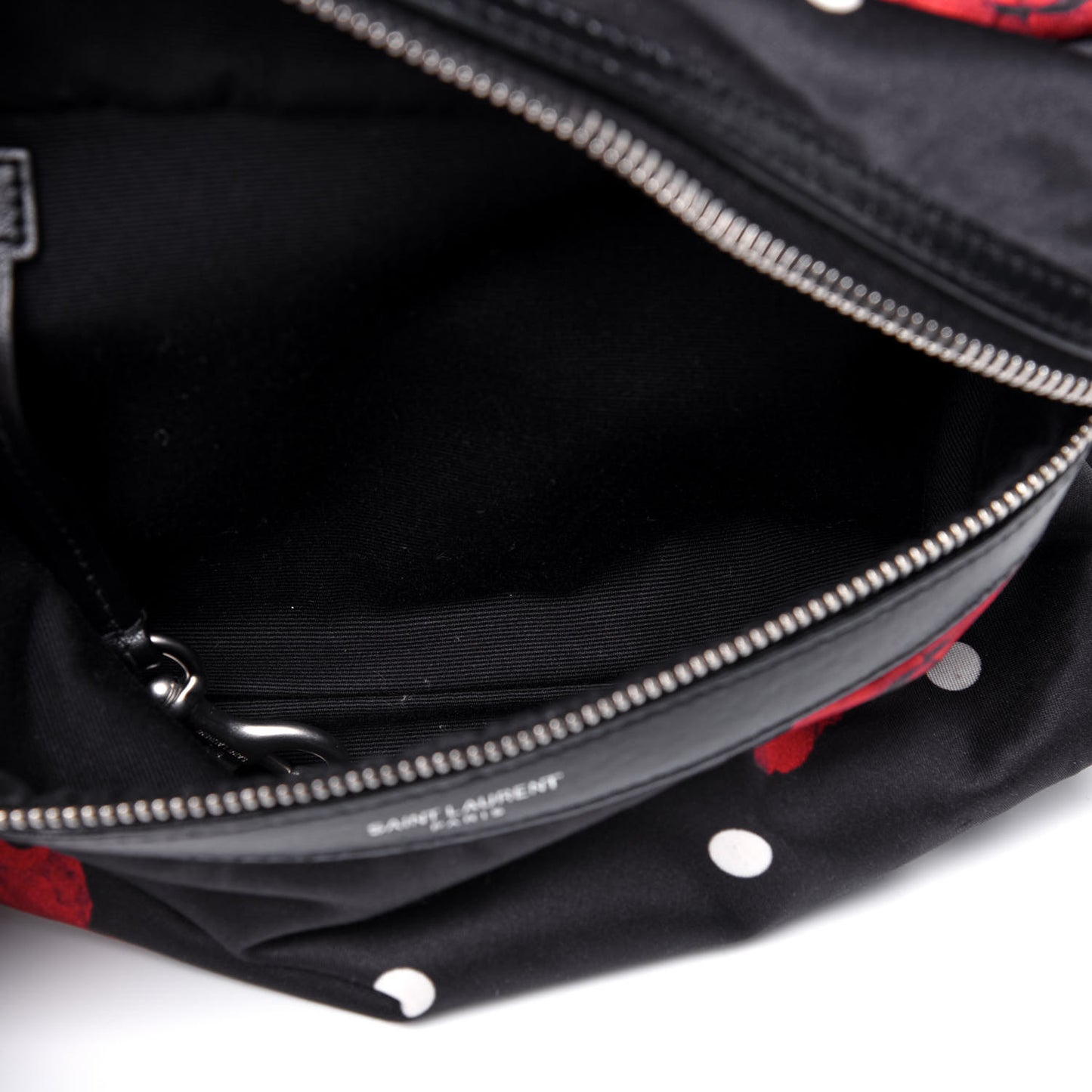 Satin Rose Print Mini City Backpack Black