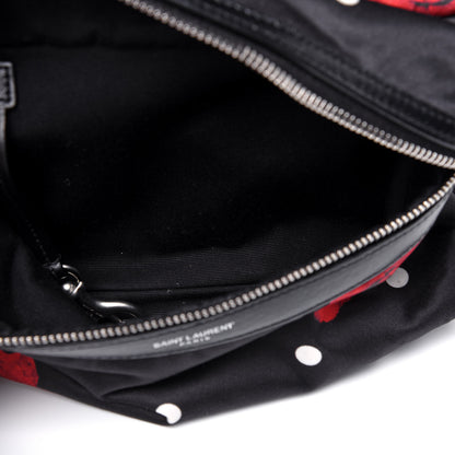 Saint Laurent Satin Rose Print Mini City Backpack Black 8 of 17