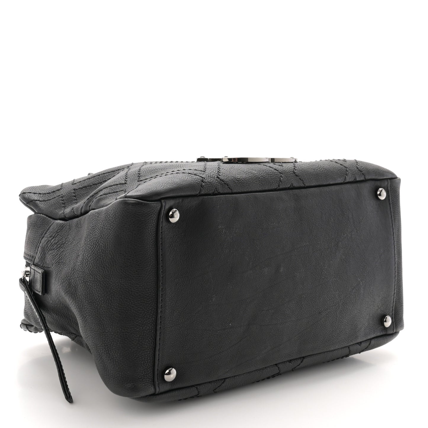 Calfskin Small Diamond Stitch Tote Black
