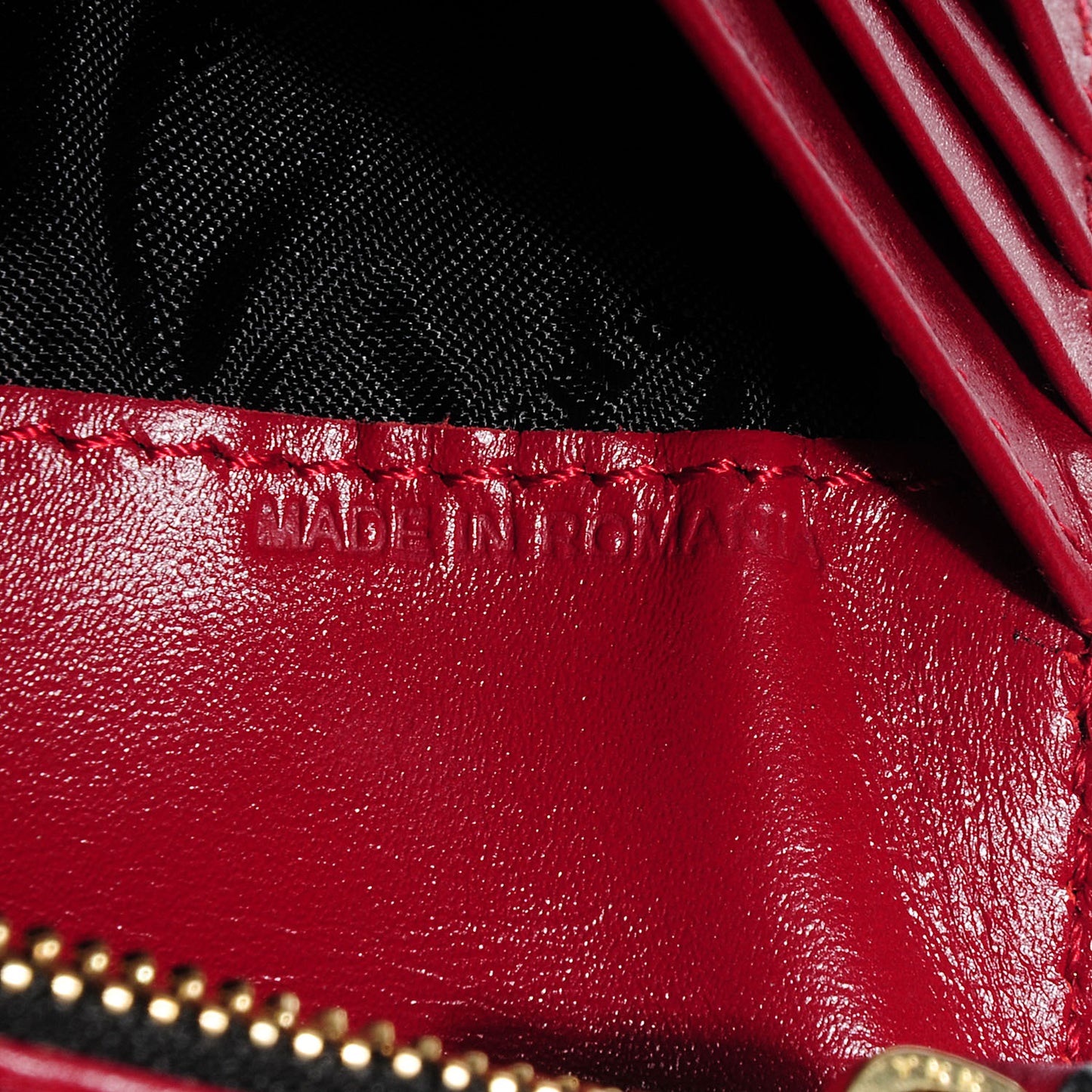 Signature Grain Leather Continental Wallet Military Red