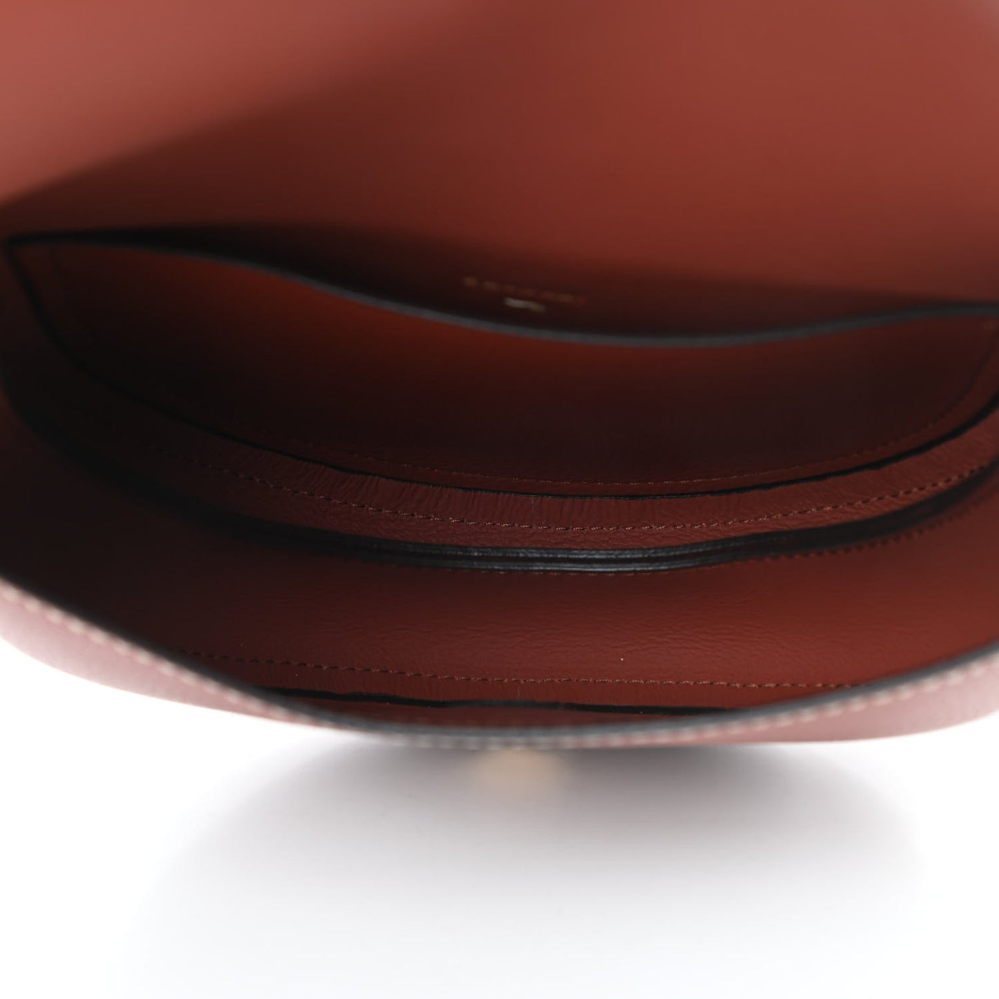 Grained Calfskin Small Darryl Saddle Crossbody Bag Sepia Brown