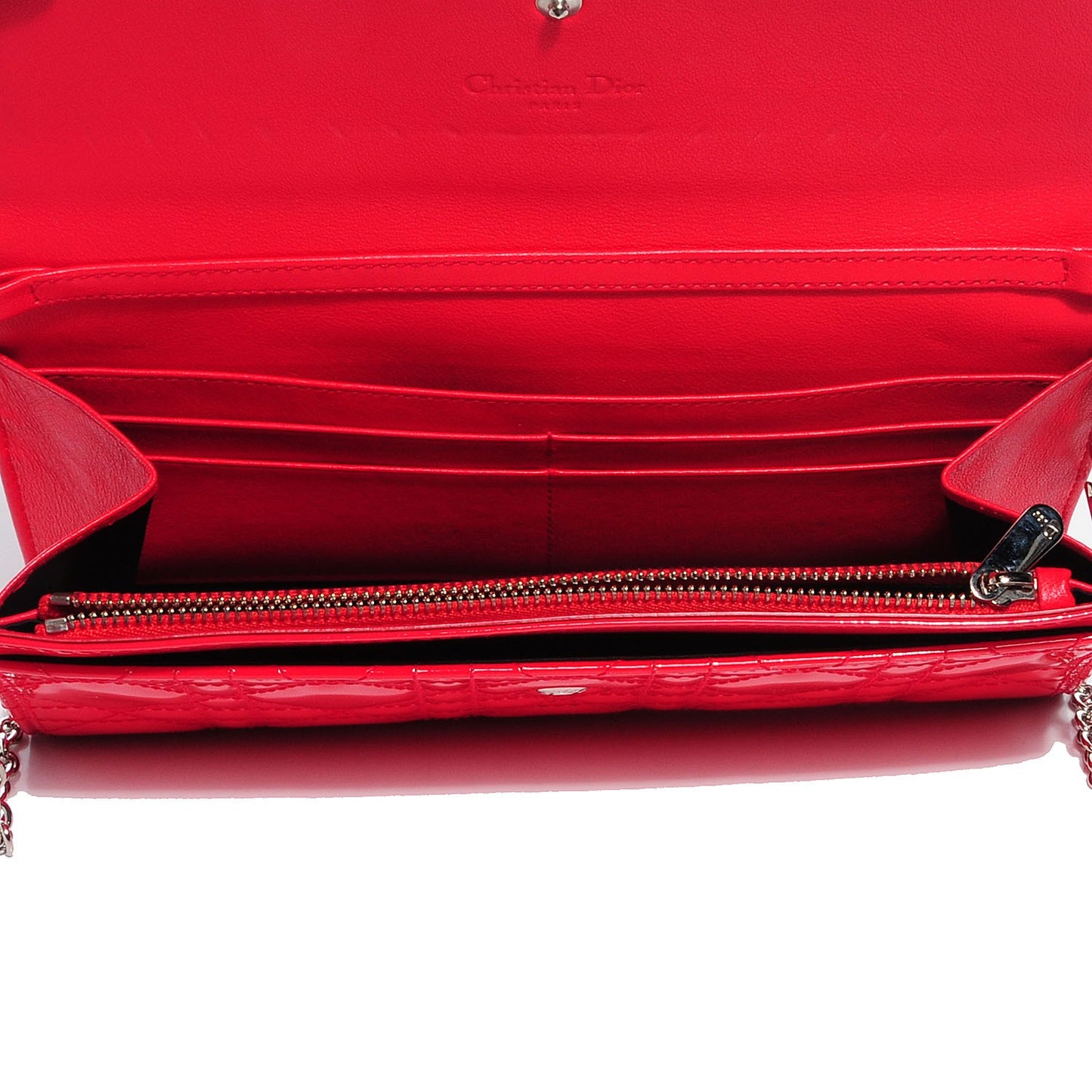 Patent Cannage Rendez-vous Chain Wallet Red