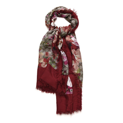 Gucci Modal Silk GG Monogram Gery Square Scarf Lacquer Light Brown 1 of 6