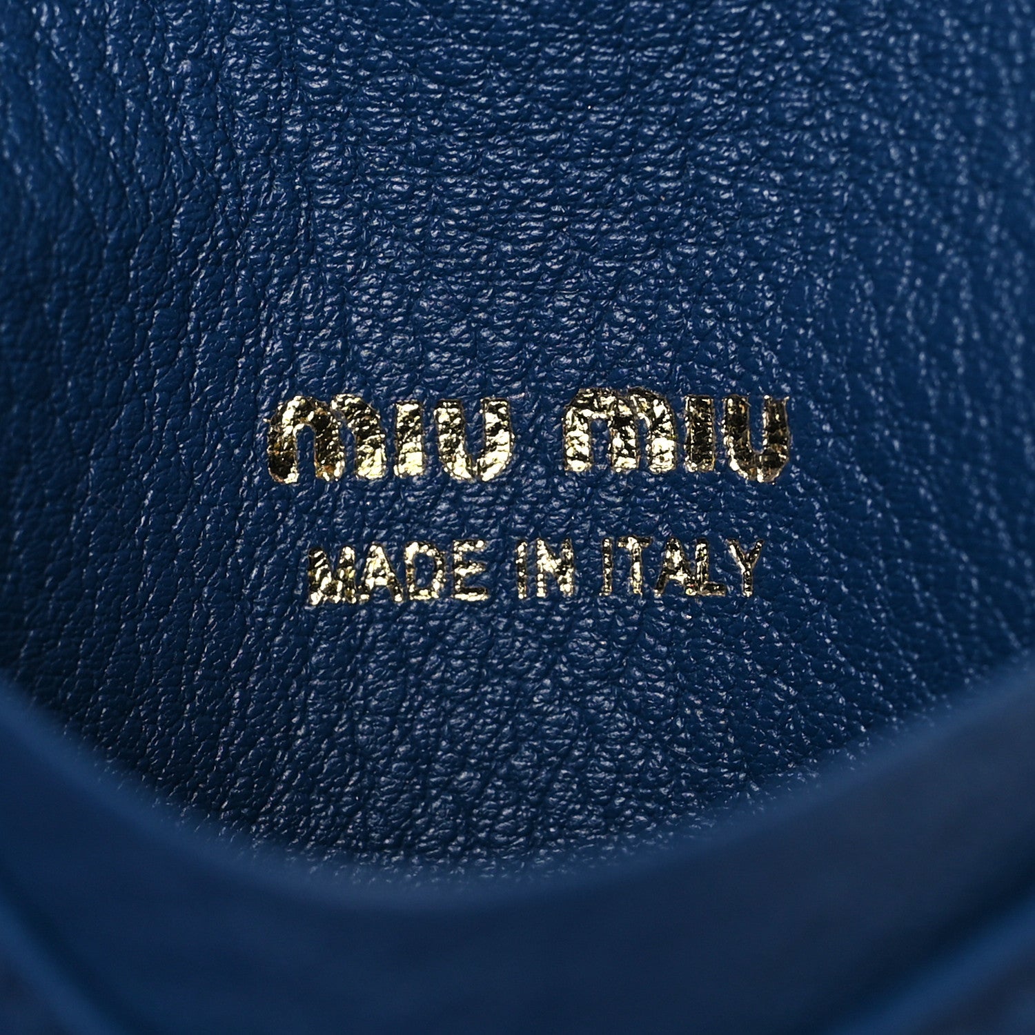 Miu Miu Goatskin Card Holder Bluette 6 of 6