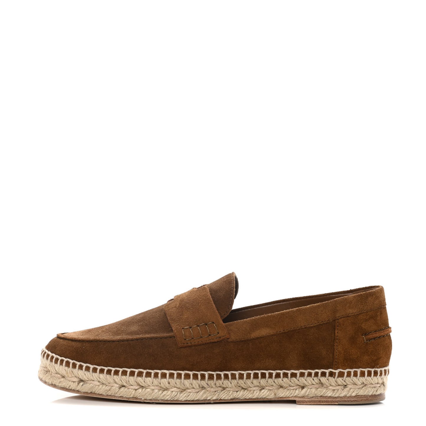 Suede Calfskin Womens Trip Espadrilles 40 Brun Fume