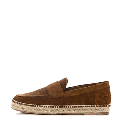 Hermes Suede Calfskin Womens Trip Espadrilles 40 Brun Fume 1 of 9