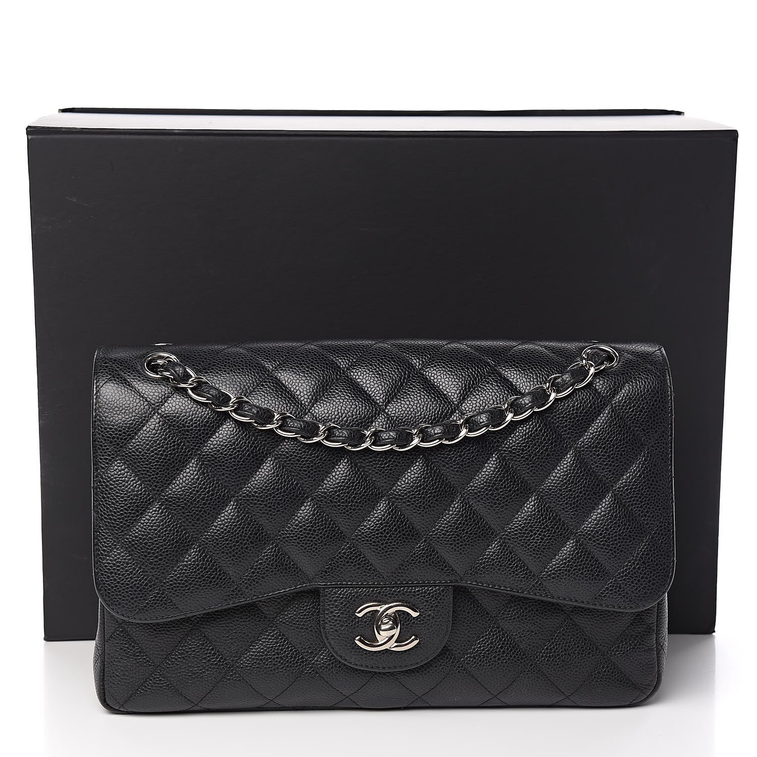 Chanel Caviar Quilted Jumbo Double Flap Black 12 of 12