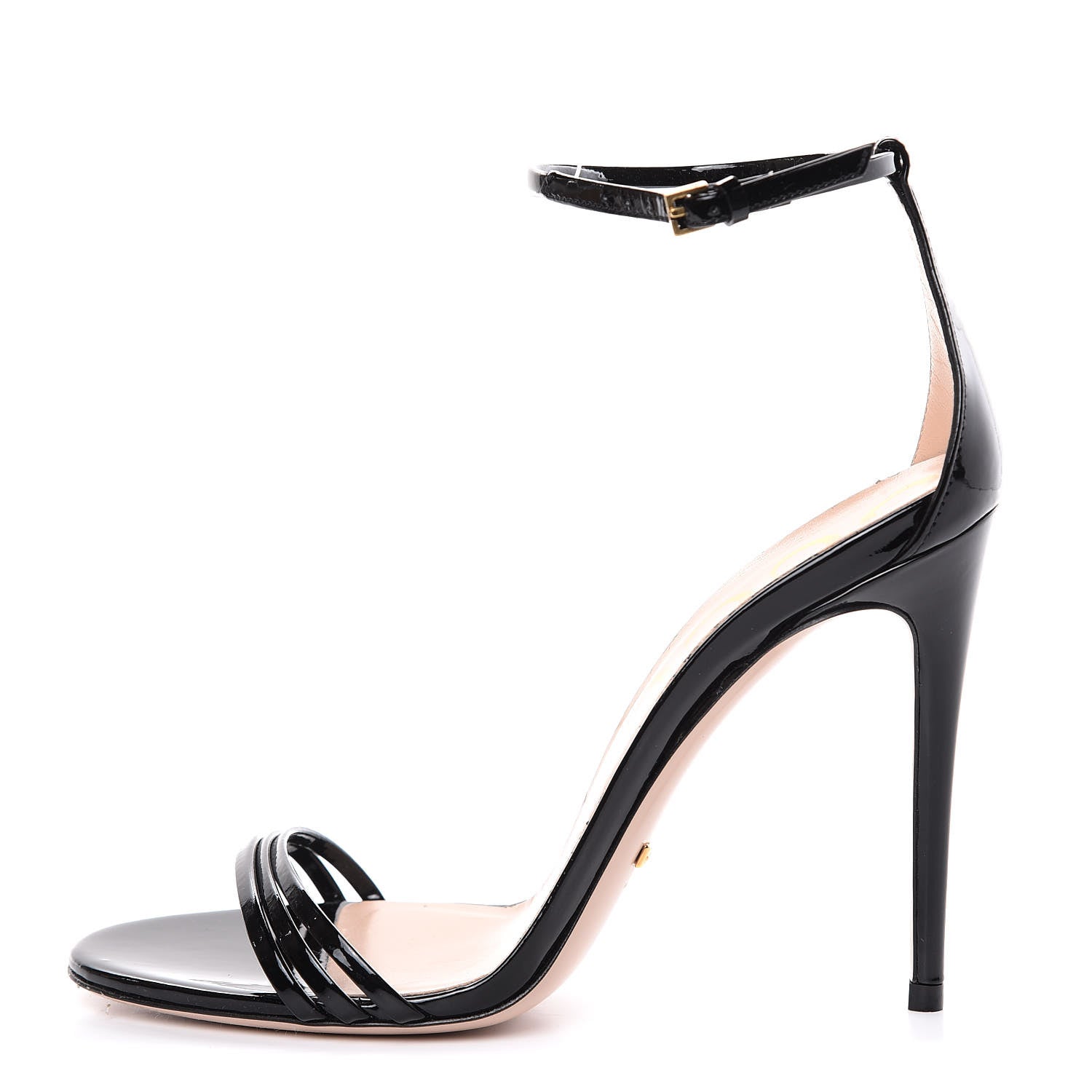 Gucci Patent Crystal Sandals 38 Black 1 of 8