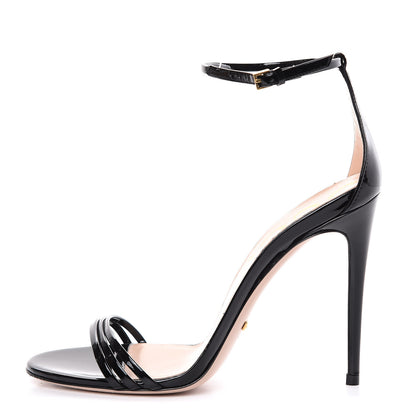 Gucci Patent Crystal Sandals 38 Black 1 of 8