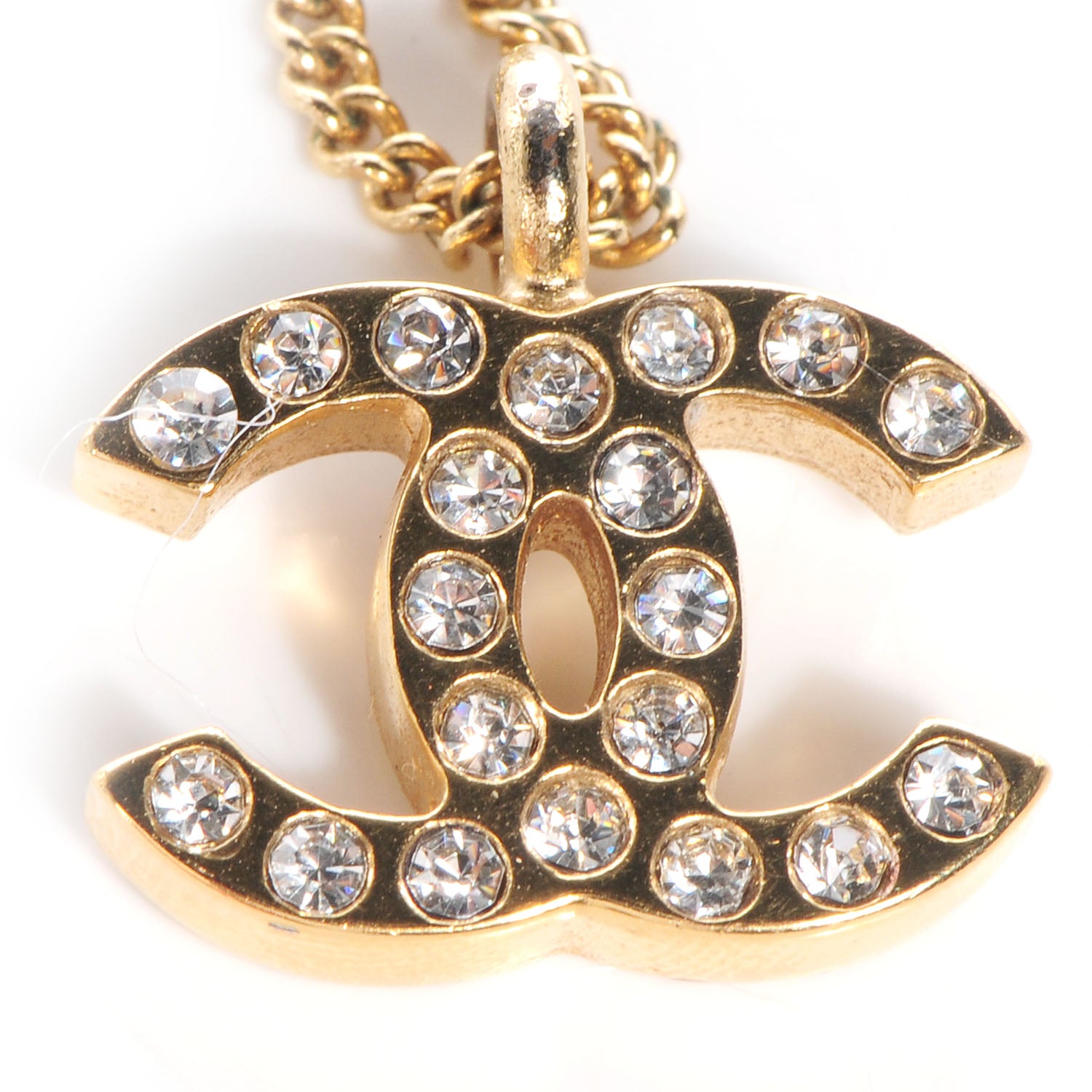 Chanel Crystal CC Necklace Gold 3 of 5