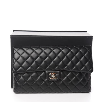 Chanel Lambskin Quilted Flap Clutch Black 10 of 10